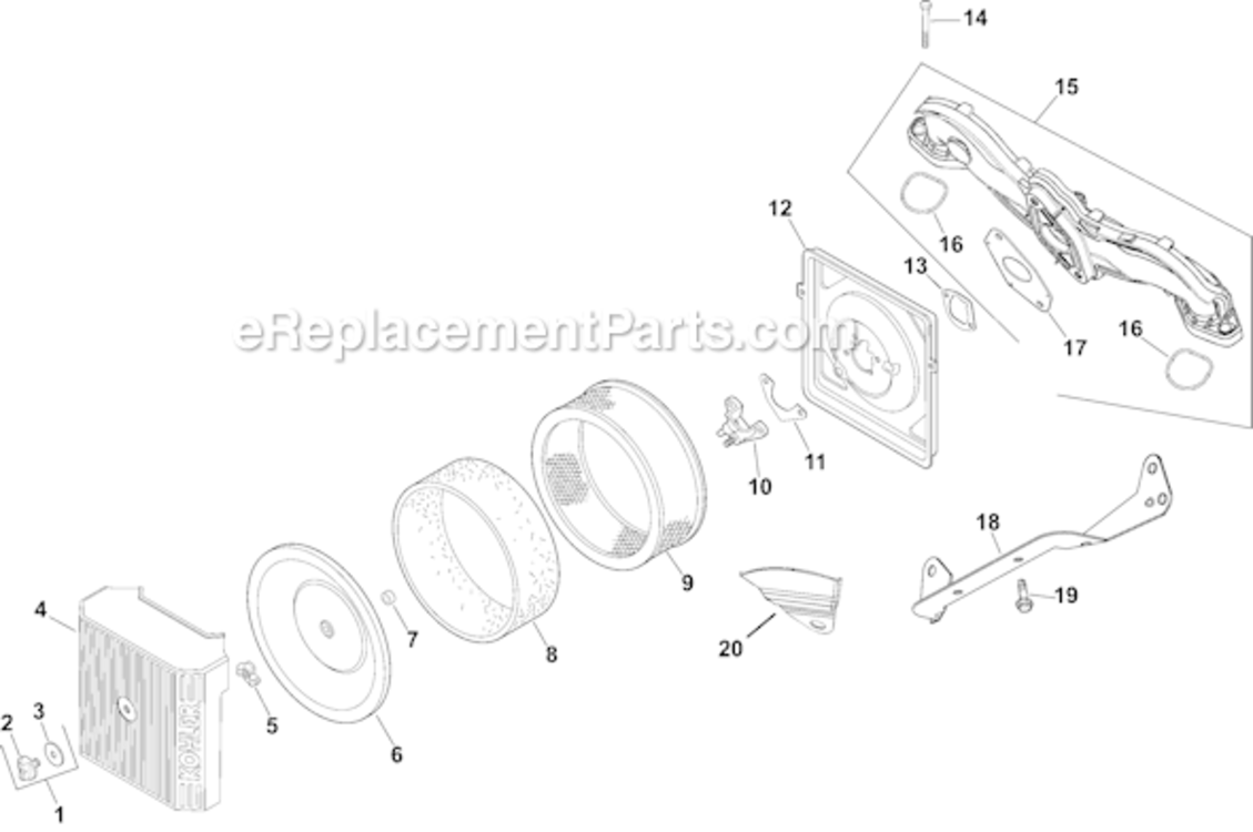 Page A Diagram and Parts List for CV23-75540  Kohler Engine