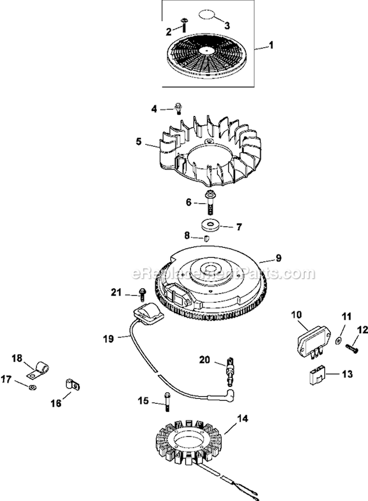 Page J Diagram and Parts List for CV23-75541  Kohler Engine