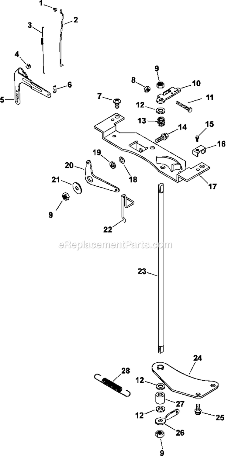 Engine Controls Diagram and Parts List for CV23-75543  Kohler Engine