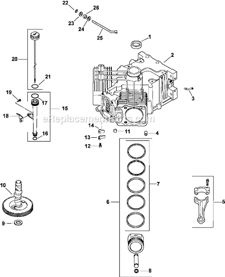 Page C Diagram and Parts List for CV23-75545  Kohler Engine