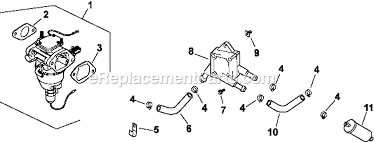 Page H Diagram and Parts List for CV23-75545  Kohler Engine