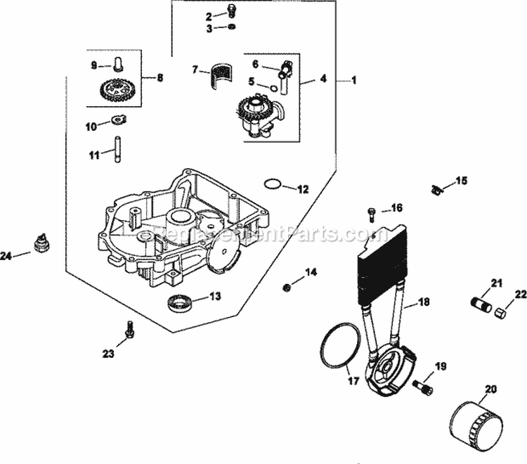Page K Diagram and Parts List for CV23-75531  Kohler Engine