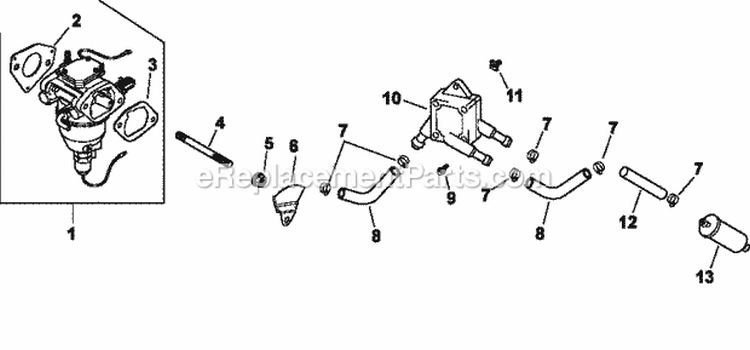 Page H Diagram and Parts List for CV23-75531  Kohler Engine