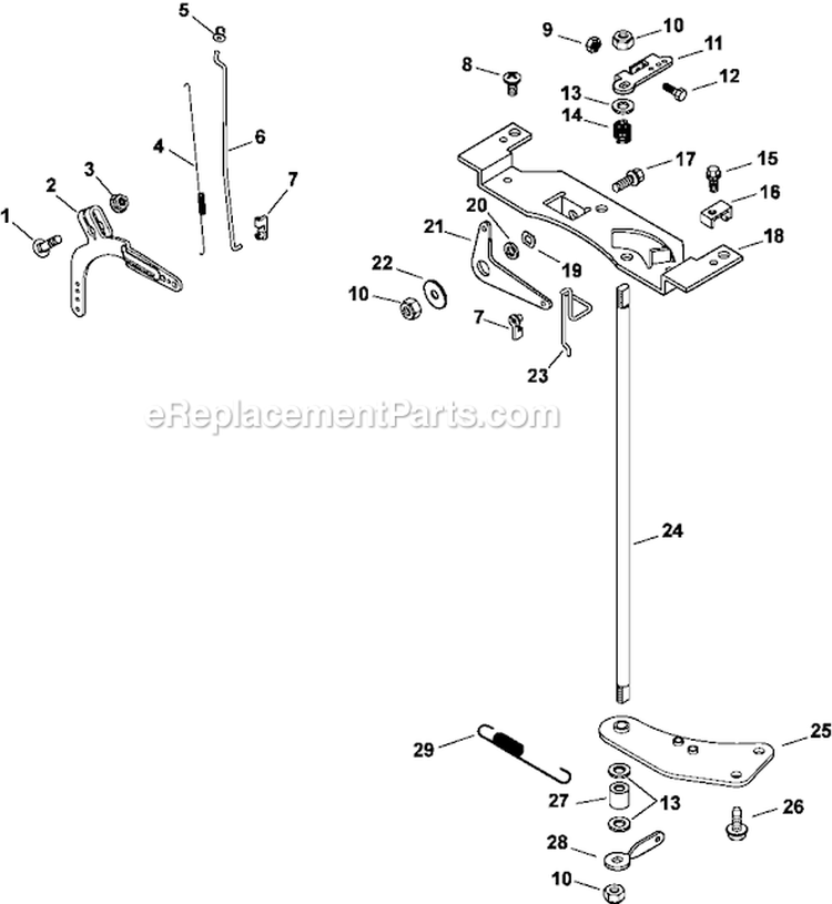 Engine Controls 9-24-319 Diagram and Parts List for CV23-75558  Kohler Engine