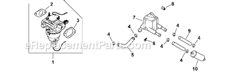 Fuel System 8-24-231 Diagram and Parts List for CV23-75558  Kohler Engine