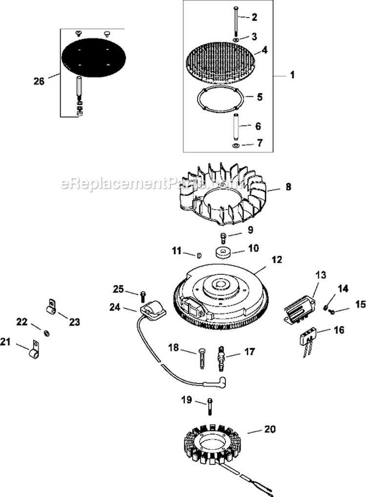 Head/Valve/Breather Diagram and Parts List for CV23-75560  Kohler Engine