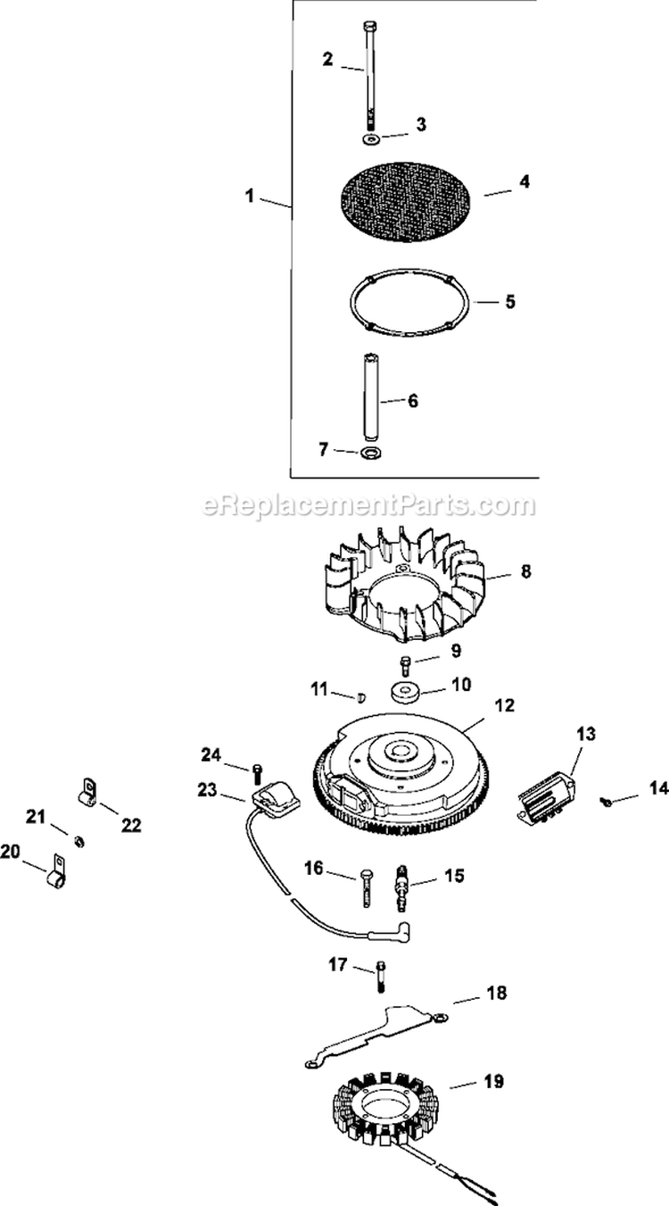 Page J Diagram and Parts List for CV23-75563  Kohler Engine