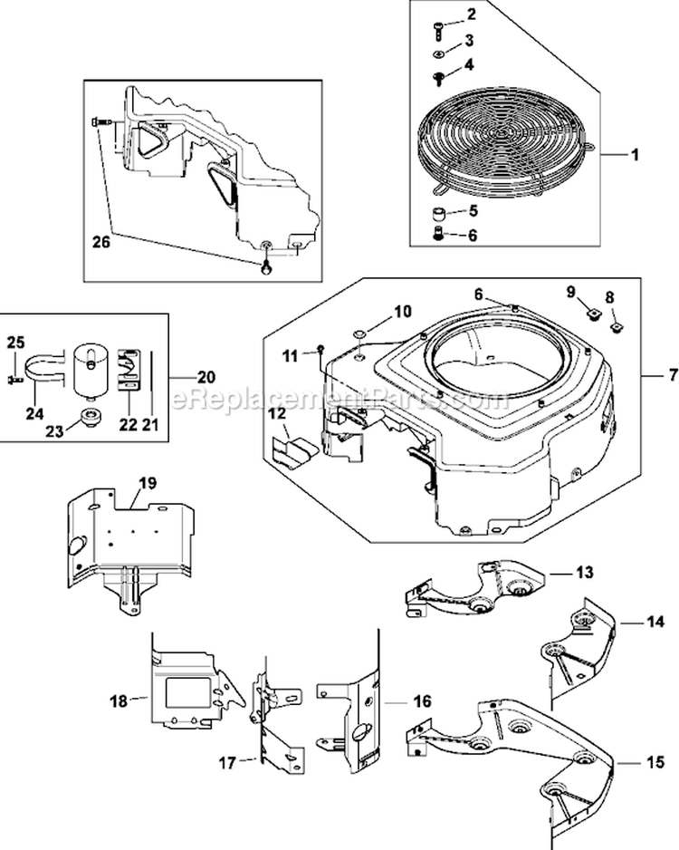 Page B Diagram and Parts List for CV23-75563  Kohler Engine