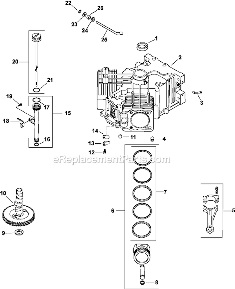 Page C Diagram and Parts List for CV23-75563  Kohler Engine