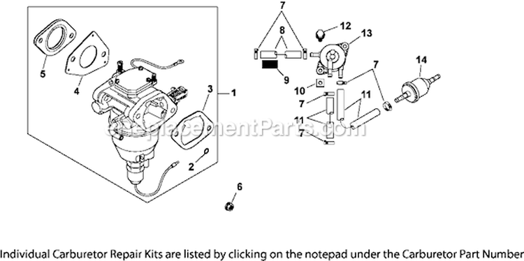 Page H Diagram and Parts List for CV23-75563  Kohler Engine