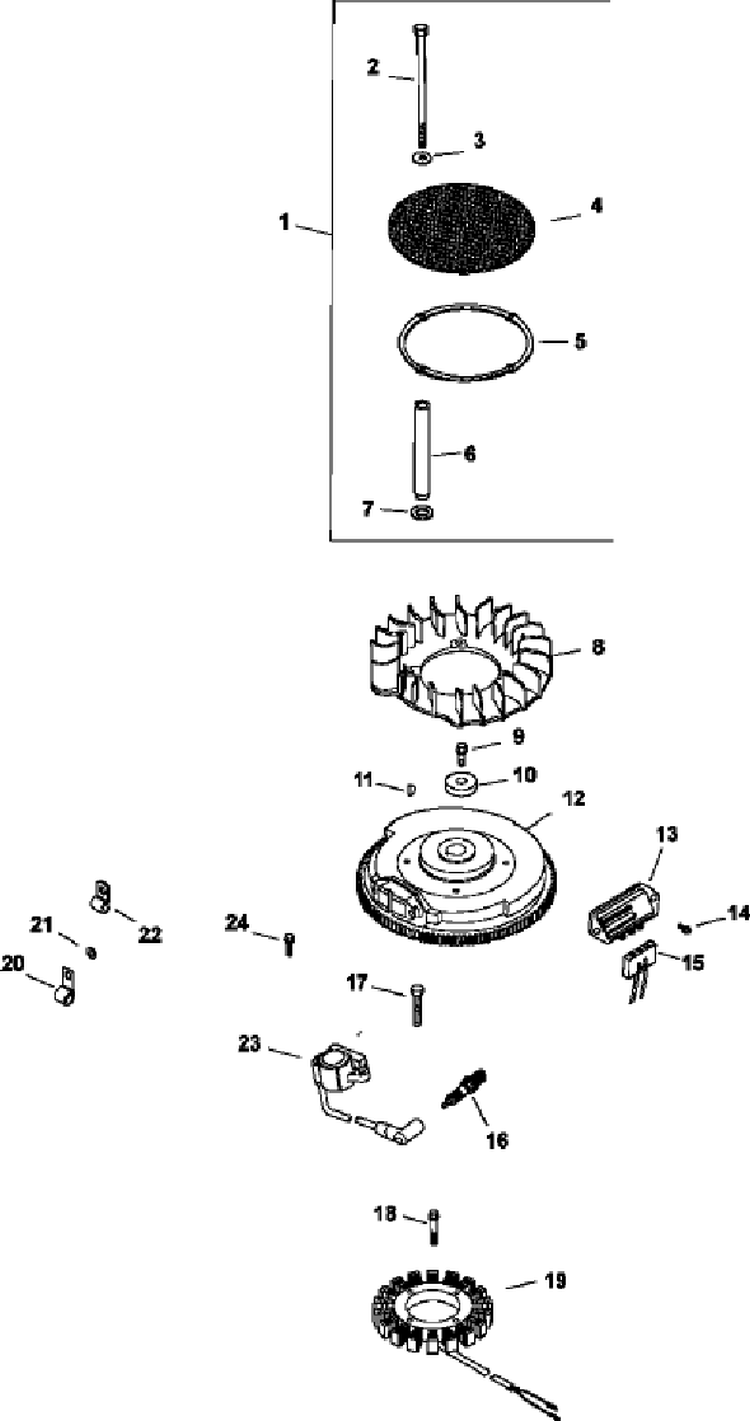 Page J Diagram and Parts List for CV23-75565  Kohler Engine