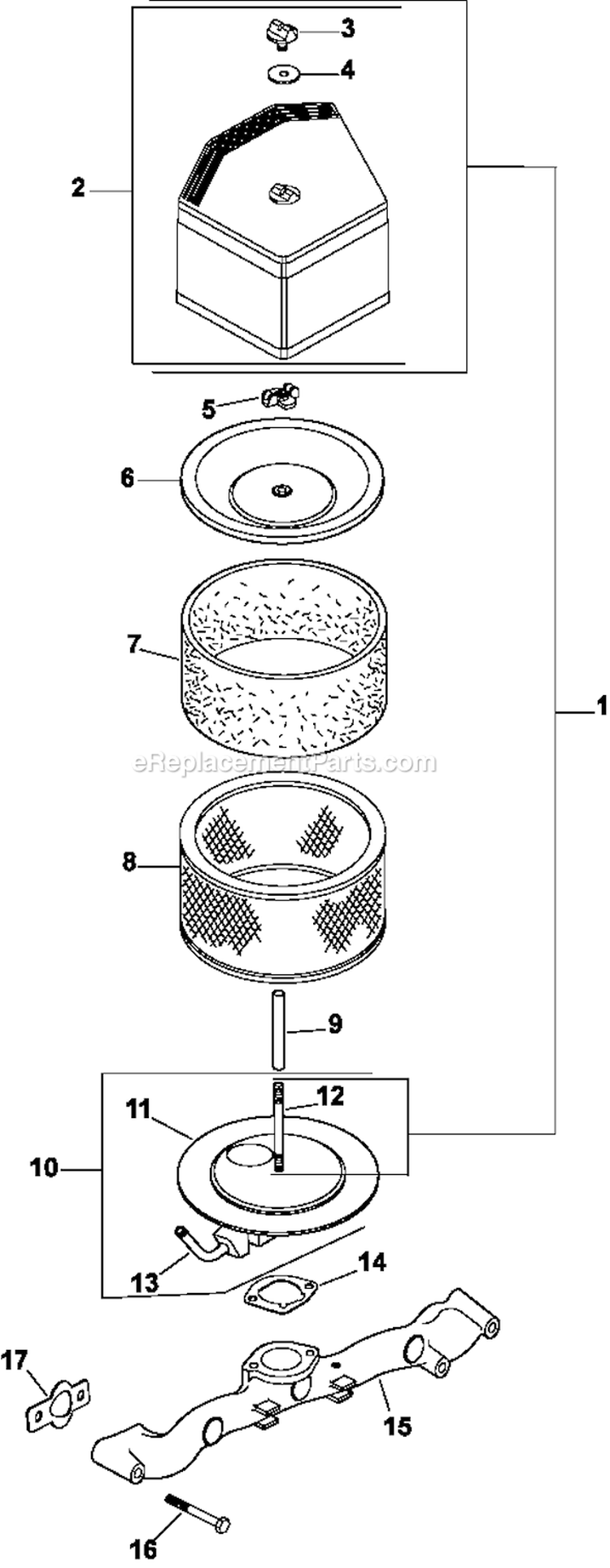 Page A Diagram and Parts List for CV23-75566  Kohler Engine