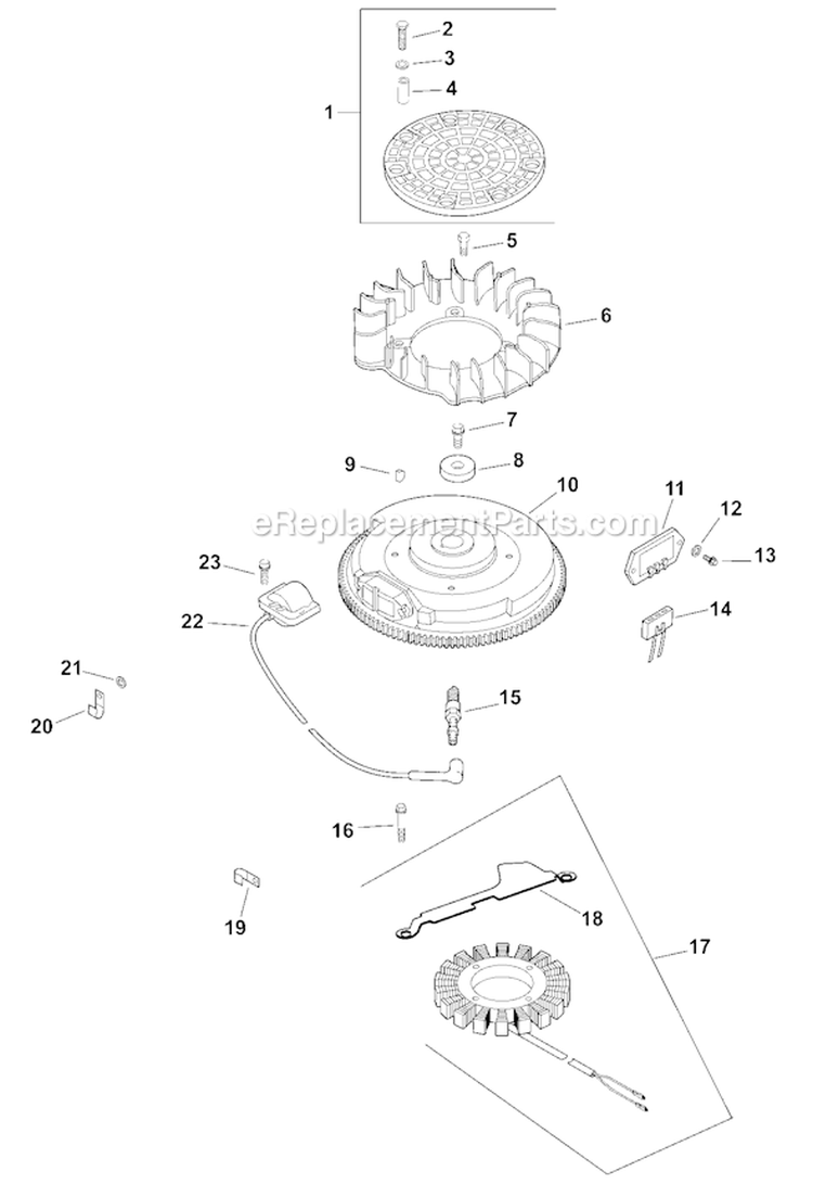 Page I Diagram and Parts List for CV23-75569  Kohler Engine