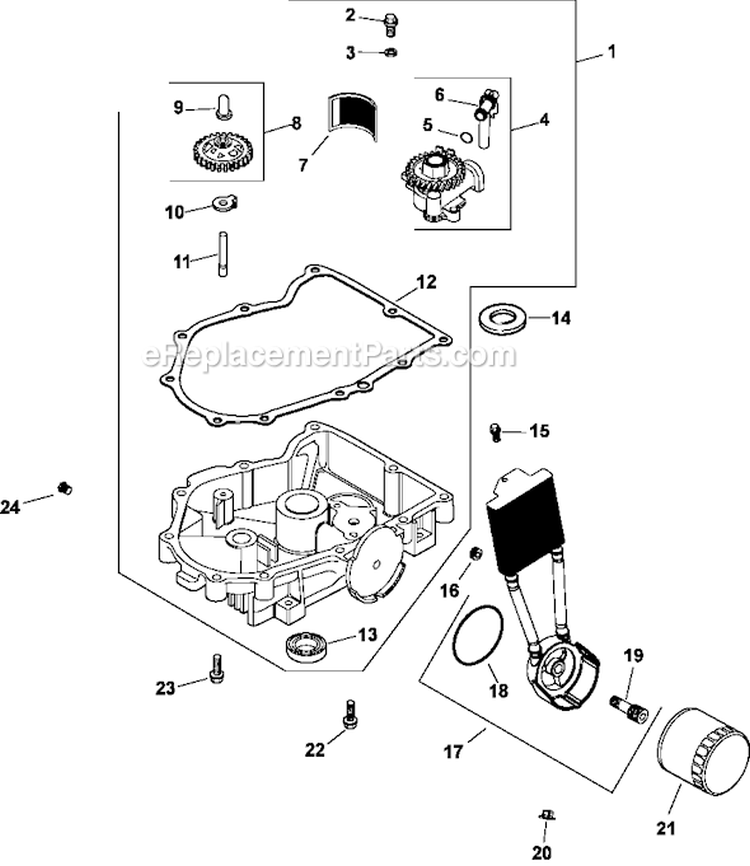 Page K Diagram and Parts List for CV23-75573  Kohler Engine