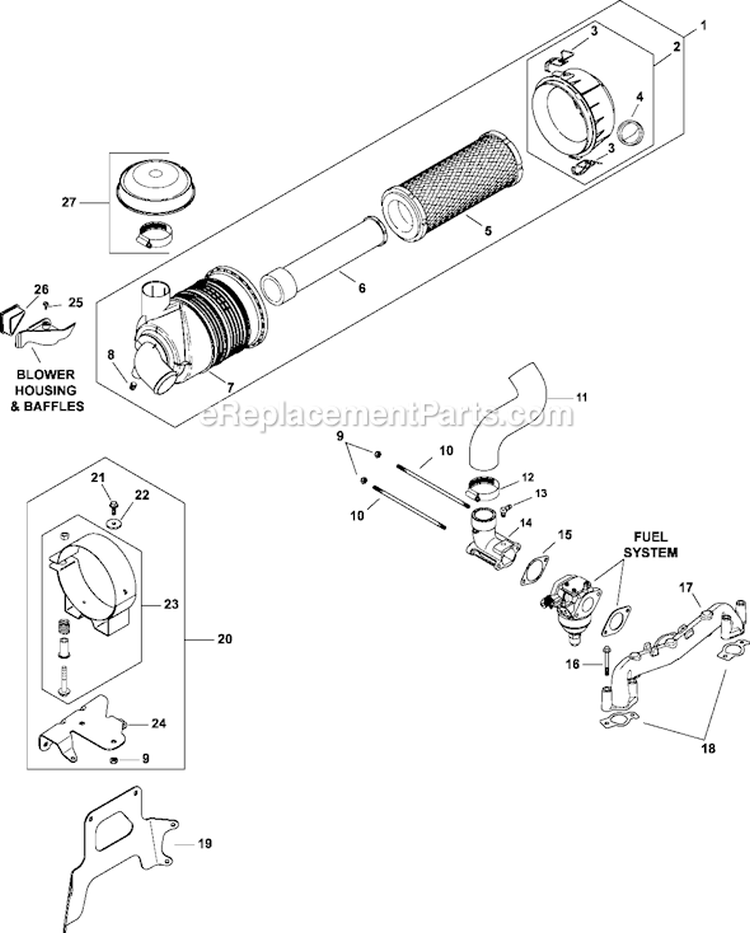 Page A Diagram and Parts List for CV23-75576  Kohler Engine