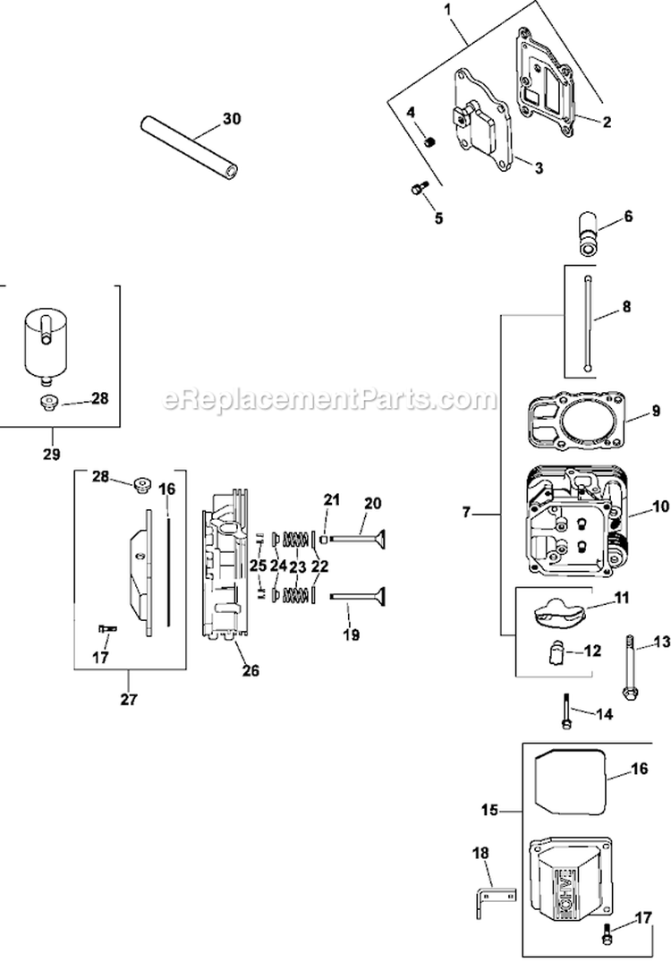 Page I Diagram and Parts List for CV23-75579  Kohler Engine