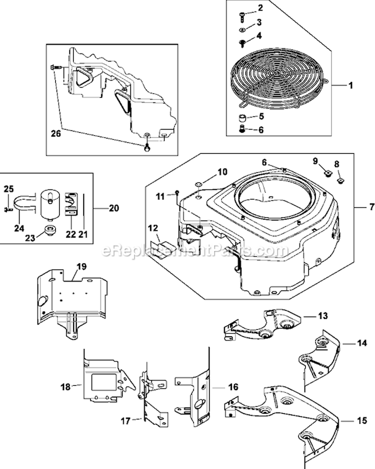 Page B Diagram and Parts List for CV23-75587  Kohler Engine