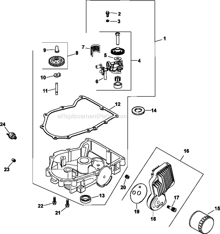 Page K Diagram and Parts List for CV23-75588  Kohler Engine