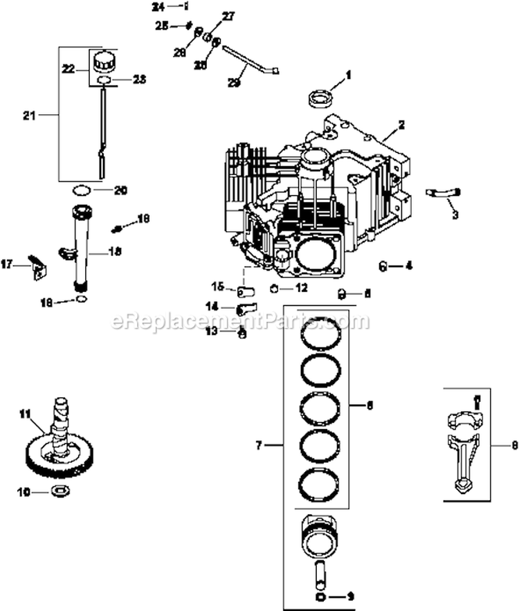 Page C Diagram and Parts List for CV23-75588  Kohler Engine