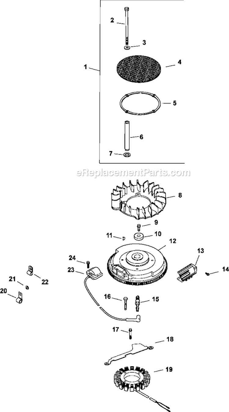 Page J Diagram and Parts List for CV23-75589  Kohler Engine