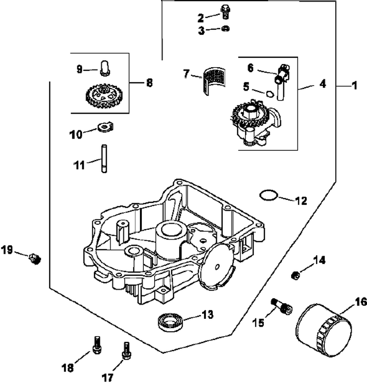 Oil Pan/Lubrication Diagram and Parts List for CV23-75591  Kohler Engine