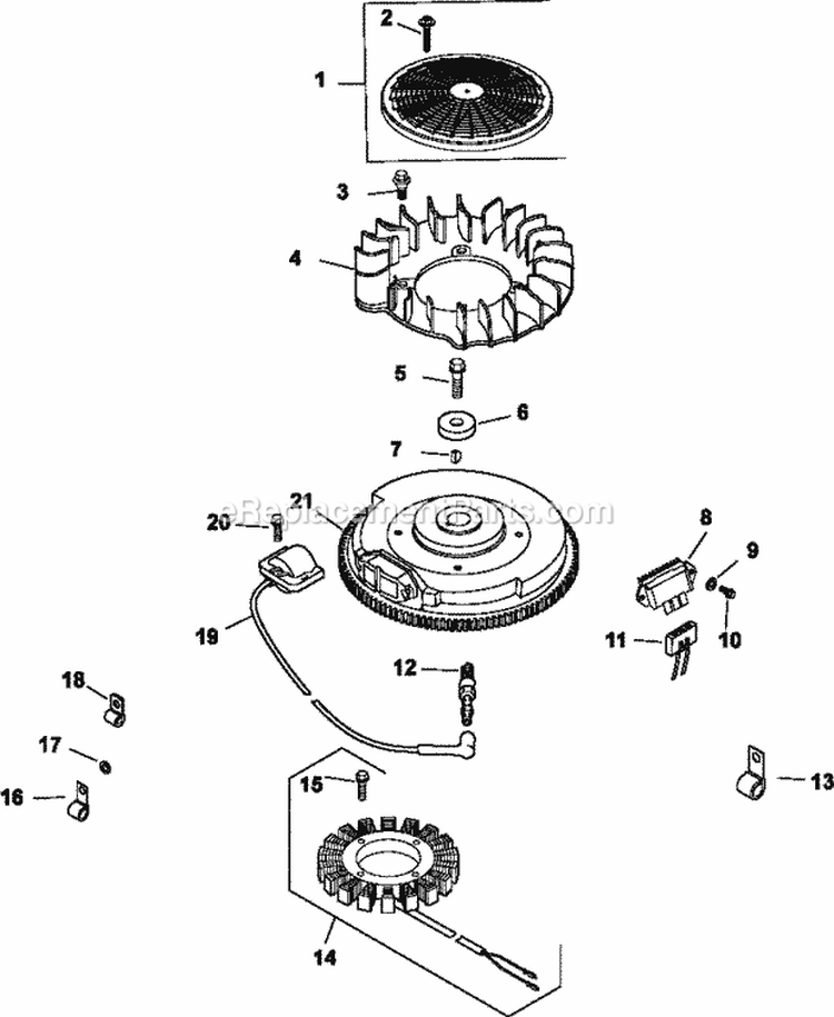 Page J Diagram and Parts List for CV23-75604  Kohler Engine