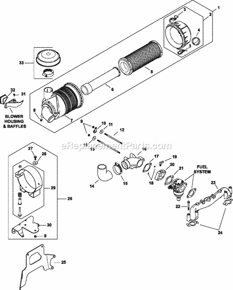 Page A Diagram and Parts List for CV23-75607  Kohler Engine