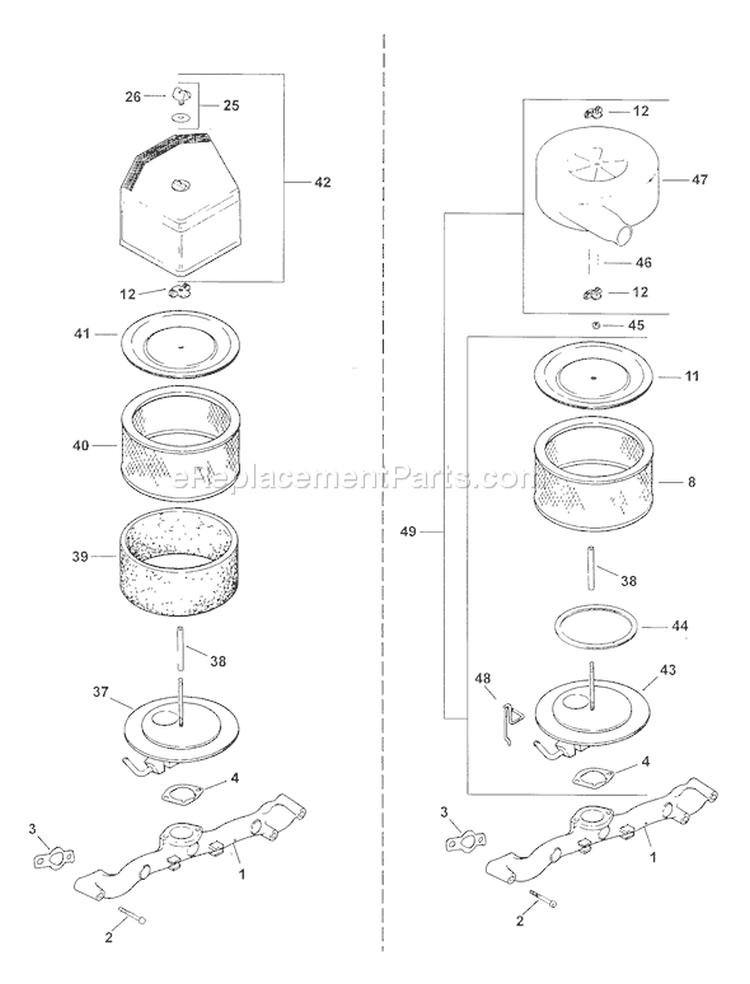 Page A Diagram and Parts List for CV23S-75523  Kohler Engine