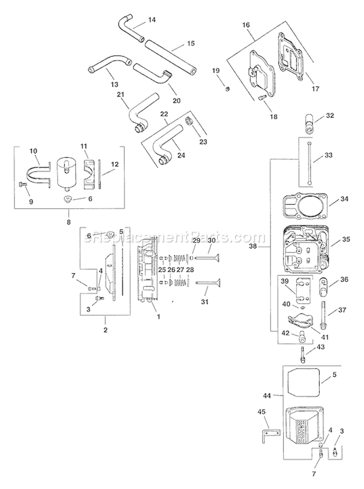 Page K Diagram and Parts List for CV23S-75523  Kohler Engine