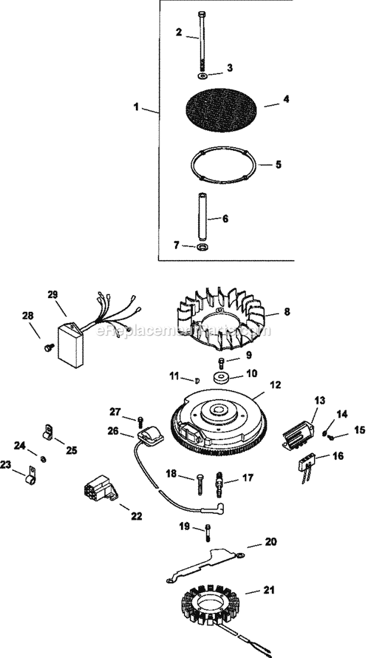 Page J Diagram and Parts List for CV25-69515  Kohler Engine