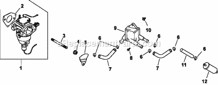 Page H Diagram and Parts List for CV25-69540  Kohler Engine