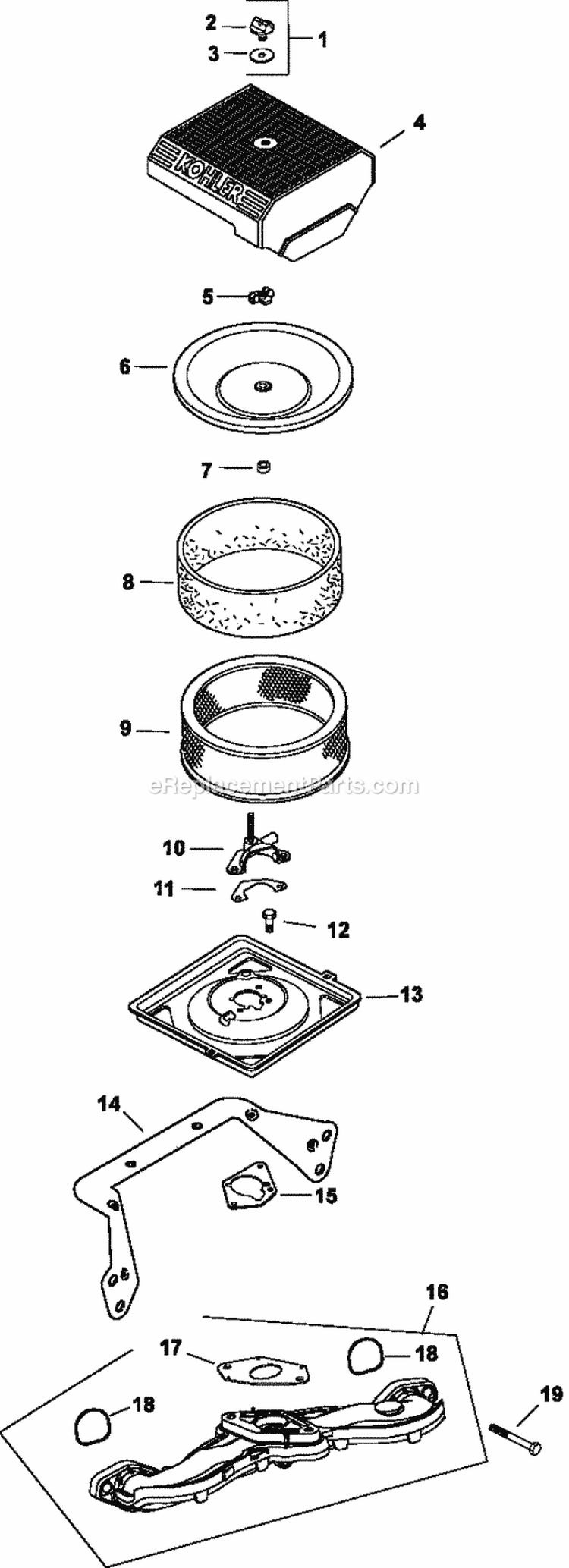 Page A Diagram and Parts List for CV25-69541  Kohler Engine