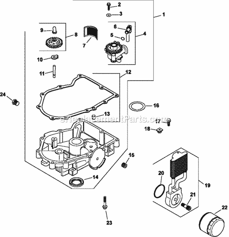 Page K Diagram and Parts List for CV25-69541  Kohler Engine
