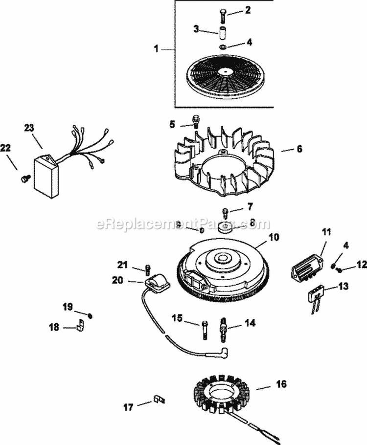 Page J Diagram and Parts List for CV22-67538  Kohler Engine