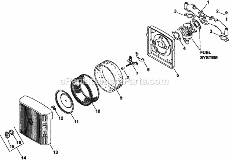 Page C Diagram and Parts List for CV25-69546  Kohler Engine