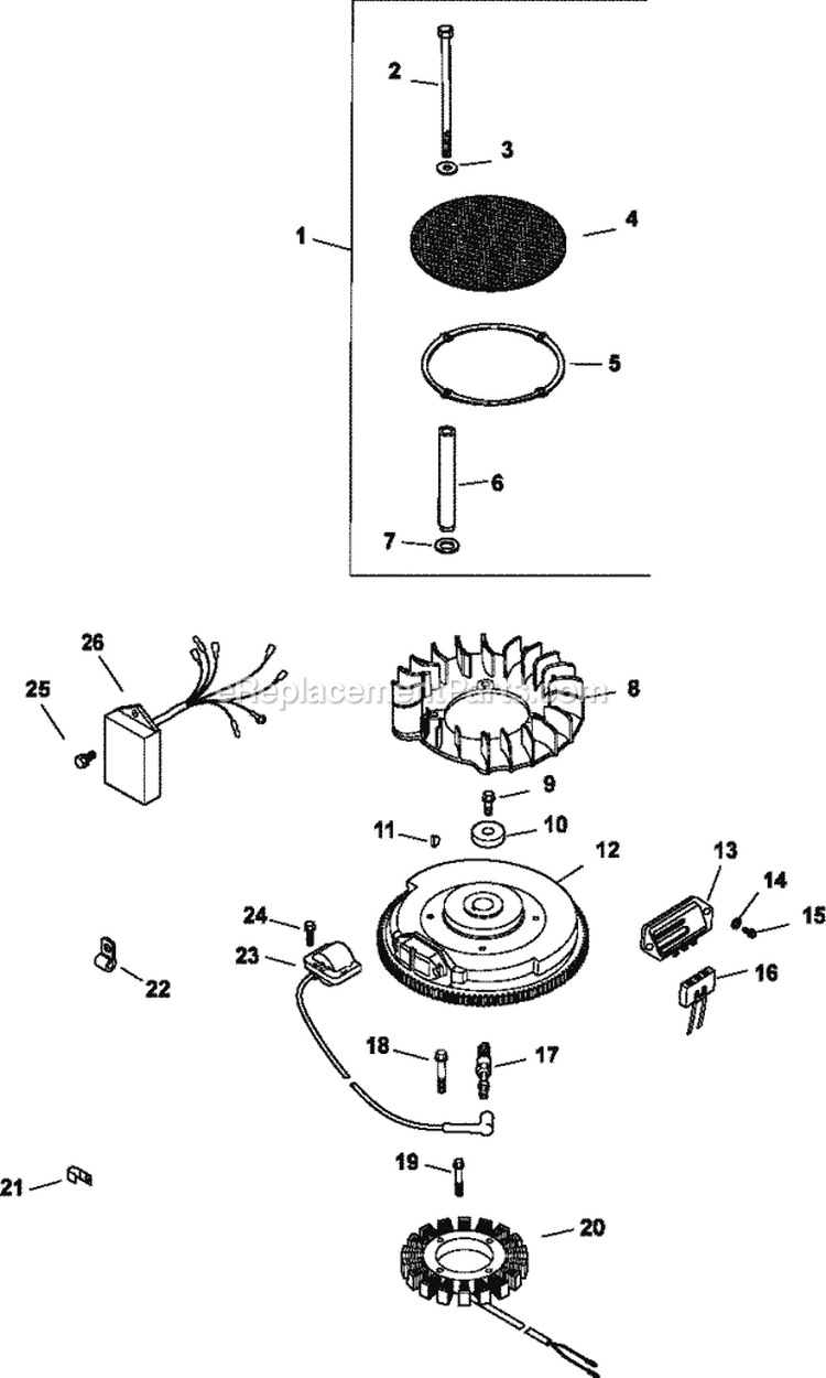 Page J Diagram and Parts List for CH25-68645  Kohler Engine