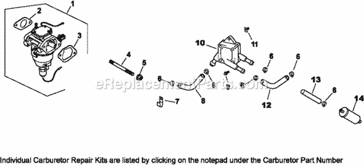 Page H Diagram and Parts List for CV25-69550  Kohler Engine