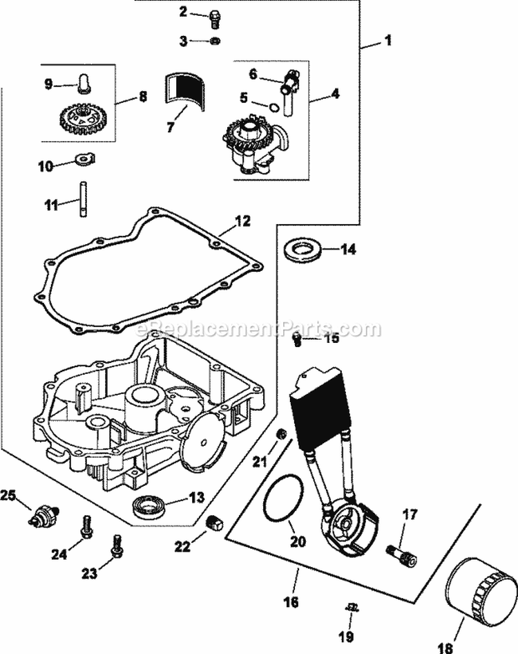 Page L Diagram and Parts List for CV25-69545  Kohler Engine