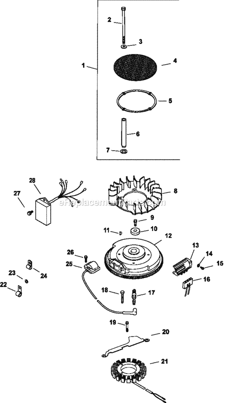 Page J Diagram and Parts List for CV25-69548  Kohler Engine
