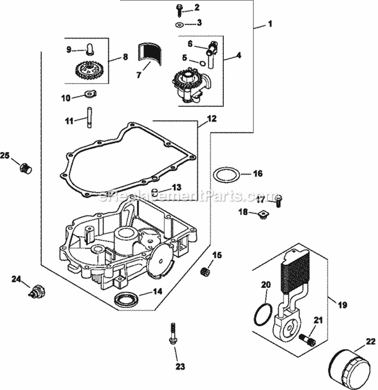 Page Q Diagram and Parts List for CV18-61517  Kohler Engine