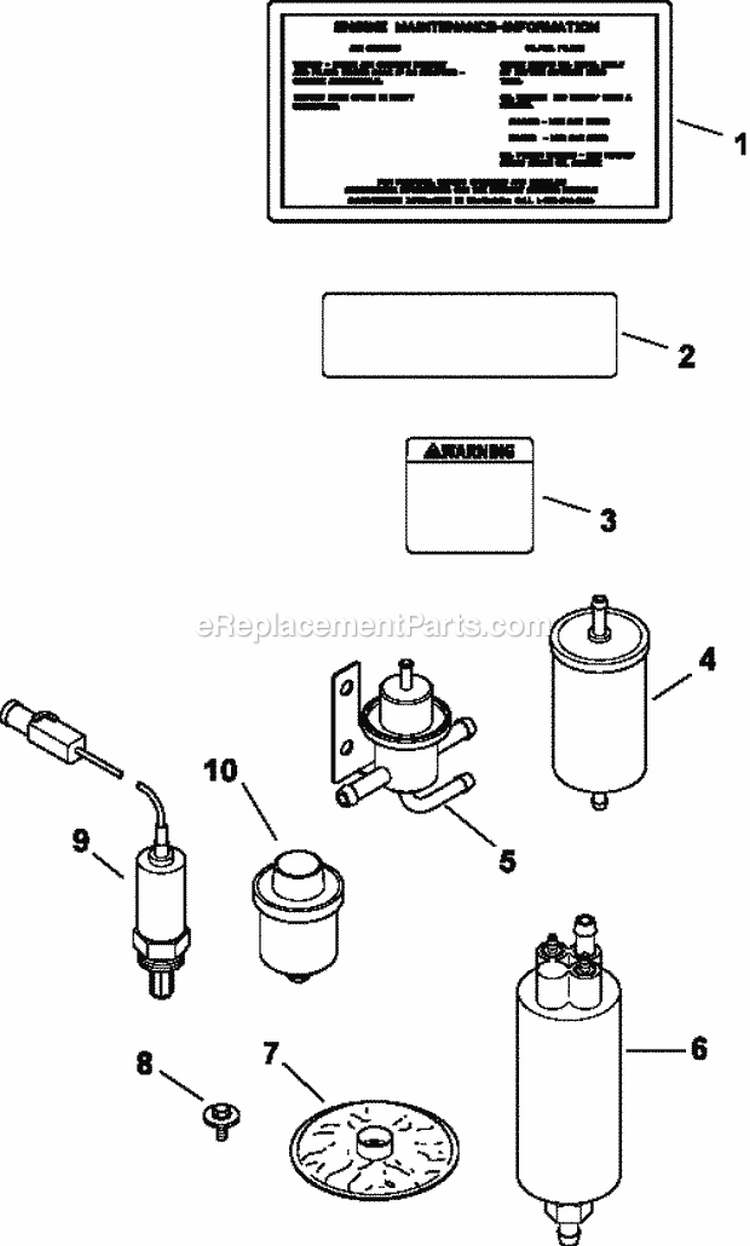 Page L Diagram and Parts List for CV26-79510  Kohler Engine