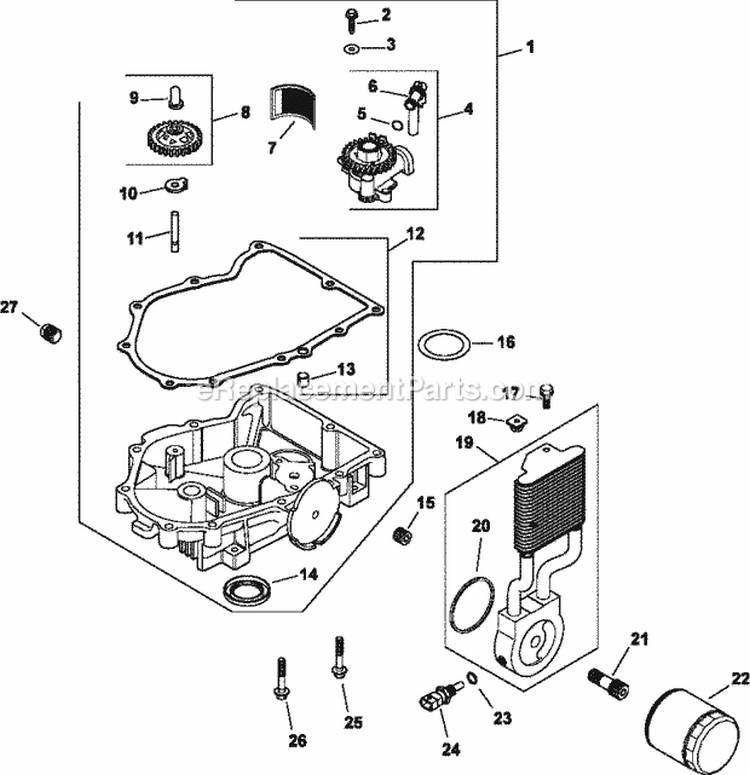 Page K Diagram and Parts List for CV26-79512  Kohler Engine