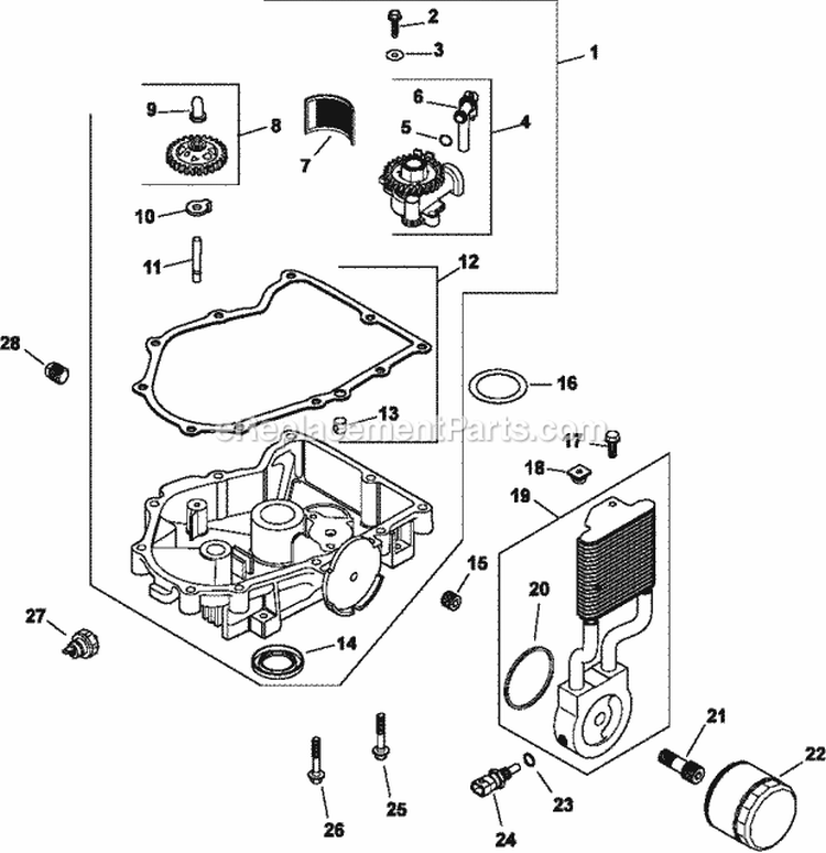 Page K Diagram and Parts List for CV26-79516  Kohler Engine