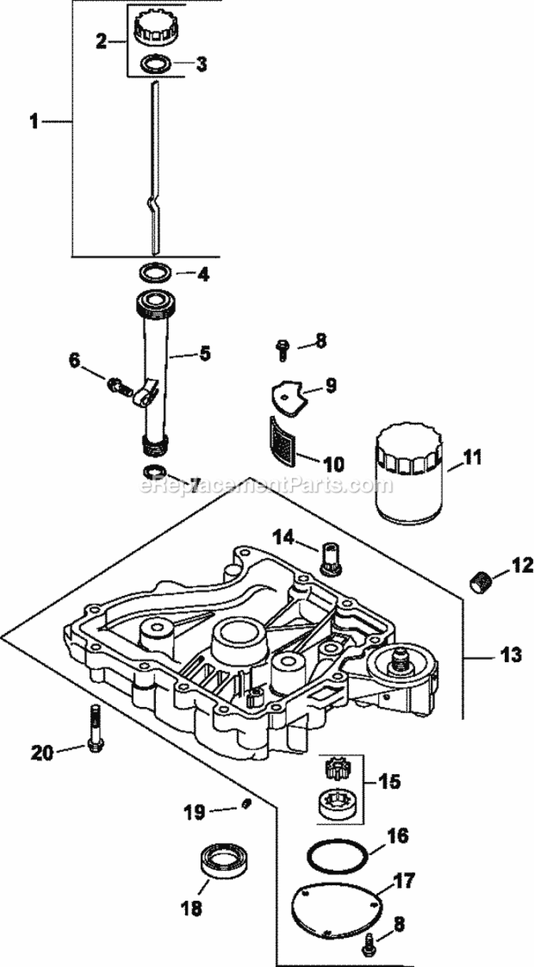 Page K Diagram and Parts List for CV430-0002  Kohler Engine