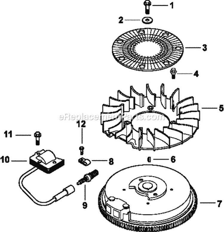 Page J Diagram and Parts List for CV430-0010  Kohler Engine