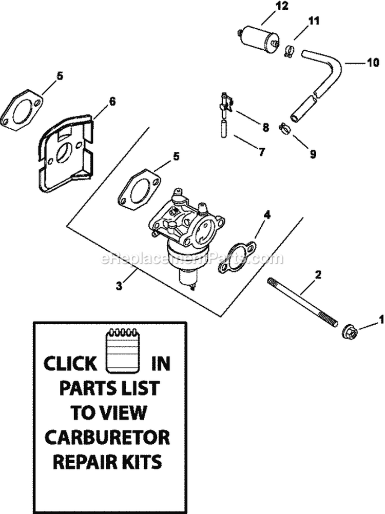 Page H Diagram and Parts List for CV430-3010  Kohler Engine