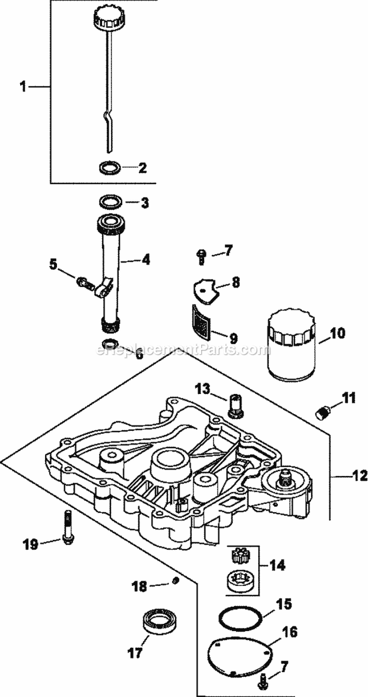 Page K Diagram and Parts List for CV15-41624  Kohler Engine