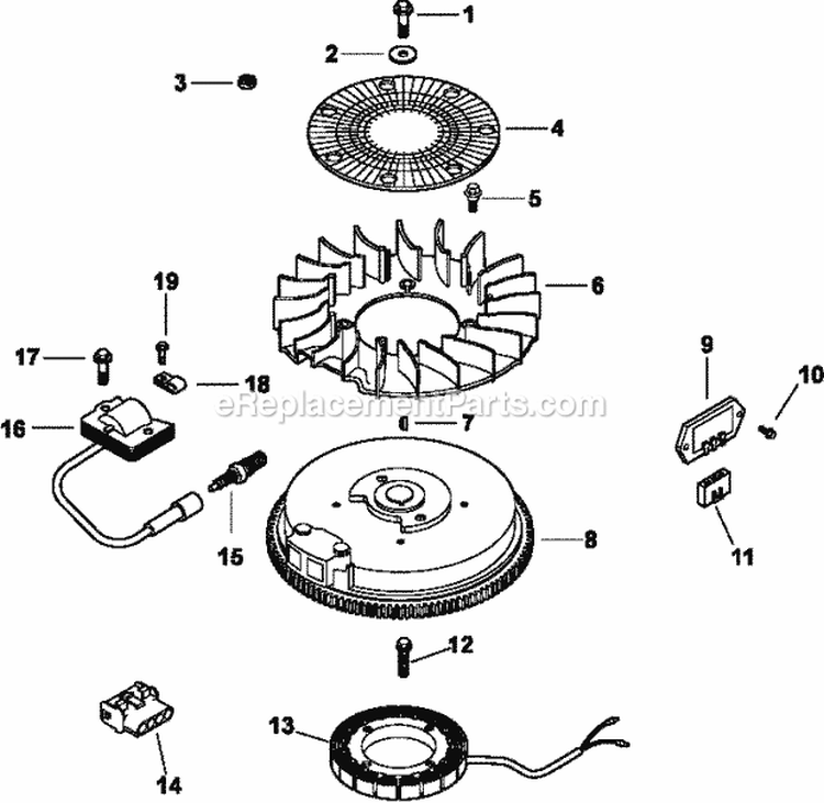 Page J Diagram and Parts List for CV460-26513  Kohler Engine