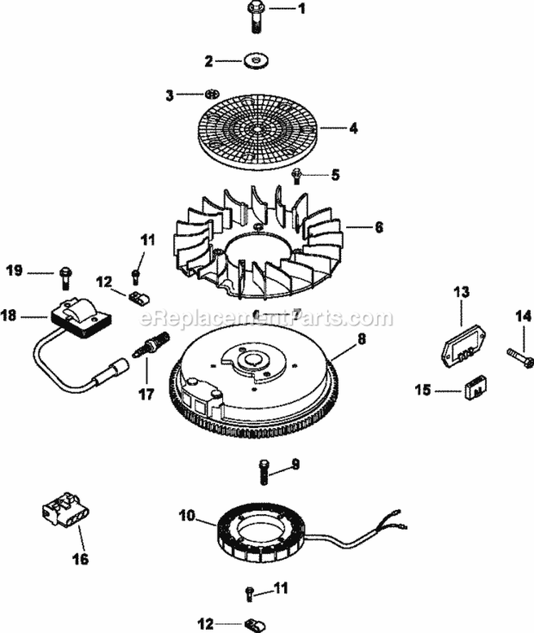 Page J Diagram and Parts List for CV460-26516  Kohler Engine