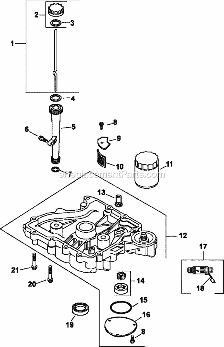 Page R Diagram and Parts List for CV15-41610  Kohler Engine